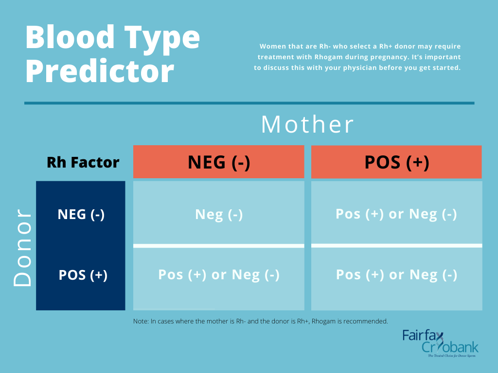 blood type predictor with Rh Factor for mother and donor 