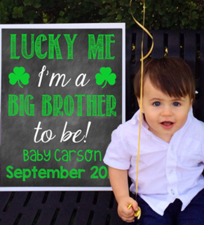 st patricks day pregnancy announcement sign