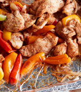 sheet pan chicken fajitas