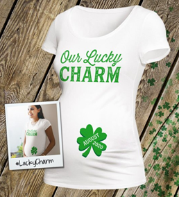  St Patrick's Day Lucky Clover Couples Pregnancy Shirt