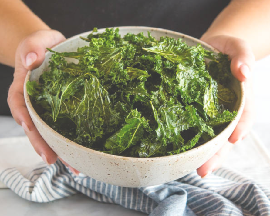 sea salt and garlic kale chips