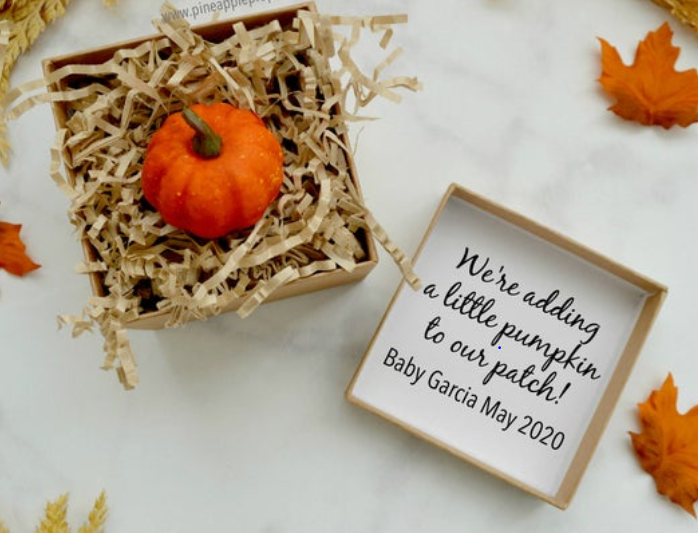Little pumpkin pregnancy announcement 