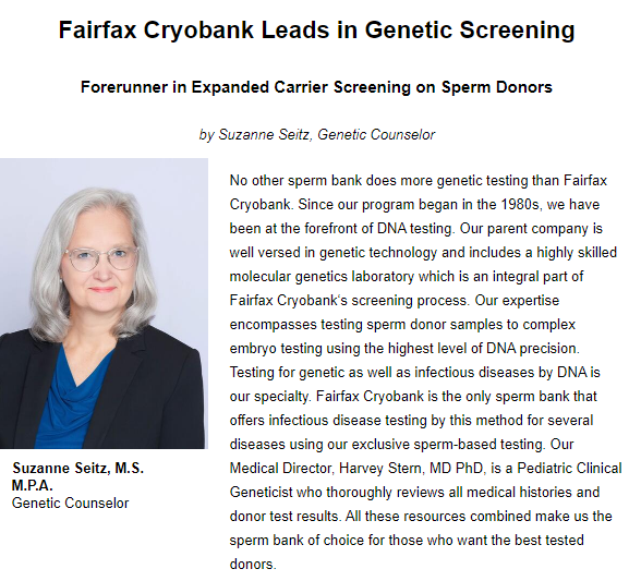 newsletter screen shot of genetic screening article